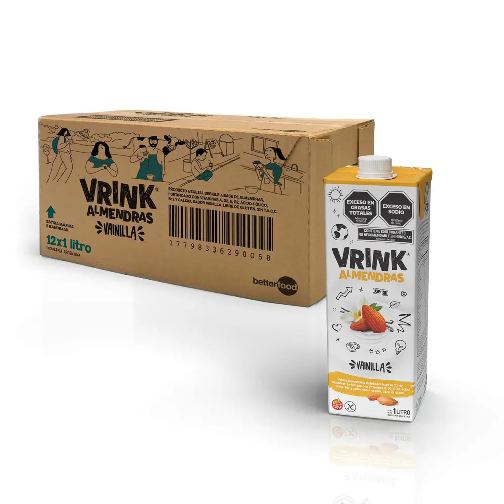 Vrink Almendras Vainilla SA 1lt x 12u