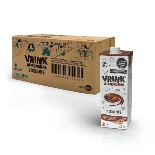 [VRKACH121L] Vrink Almendras Chocolate SA 1lt x 12u